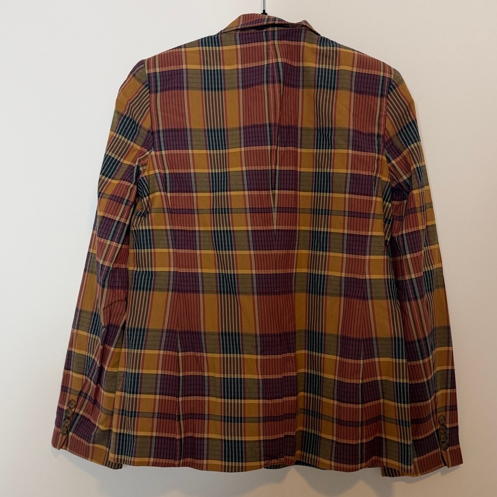 NWT Lauren Ralph Lauren Cotton Madras Blazer - Picture 8 of 11